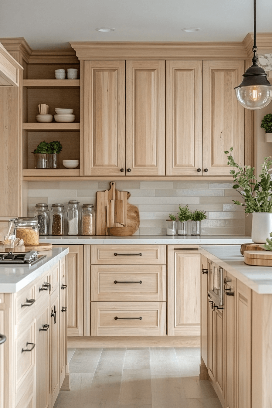light maple kitchen cabinets