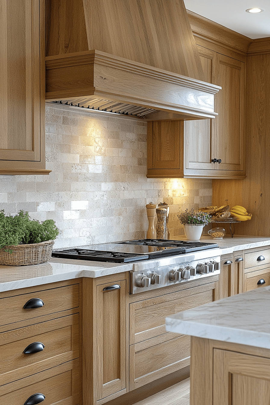 natural oak kitchen cabinets