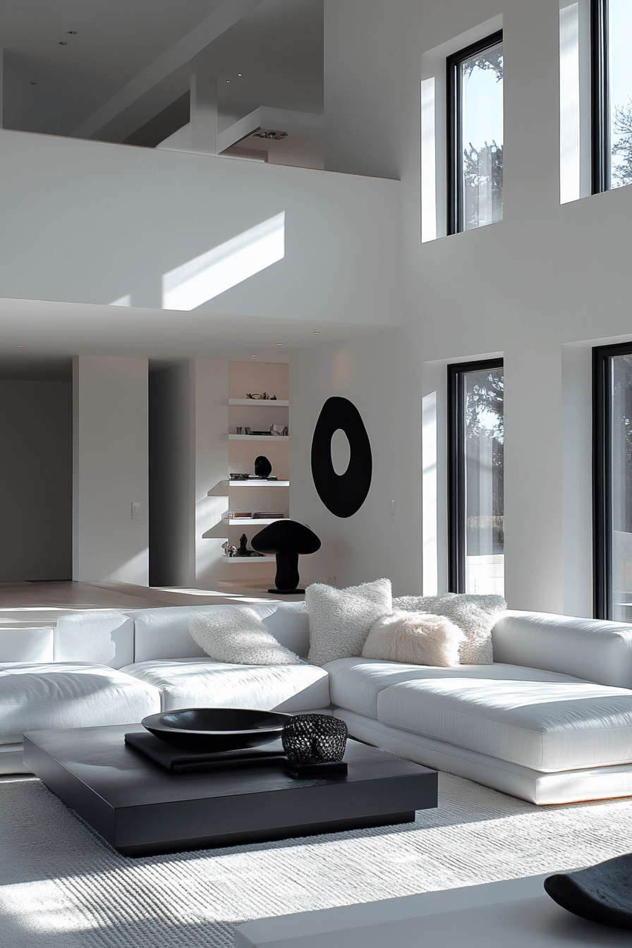 white couch living room