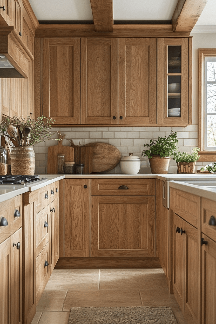 natural oak kitchen cabinets
