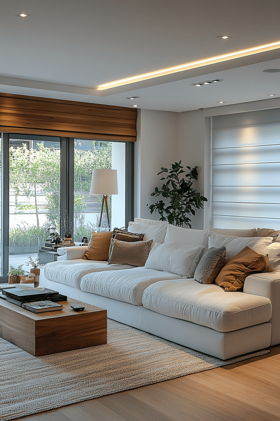 white couch living room