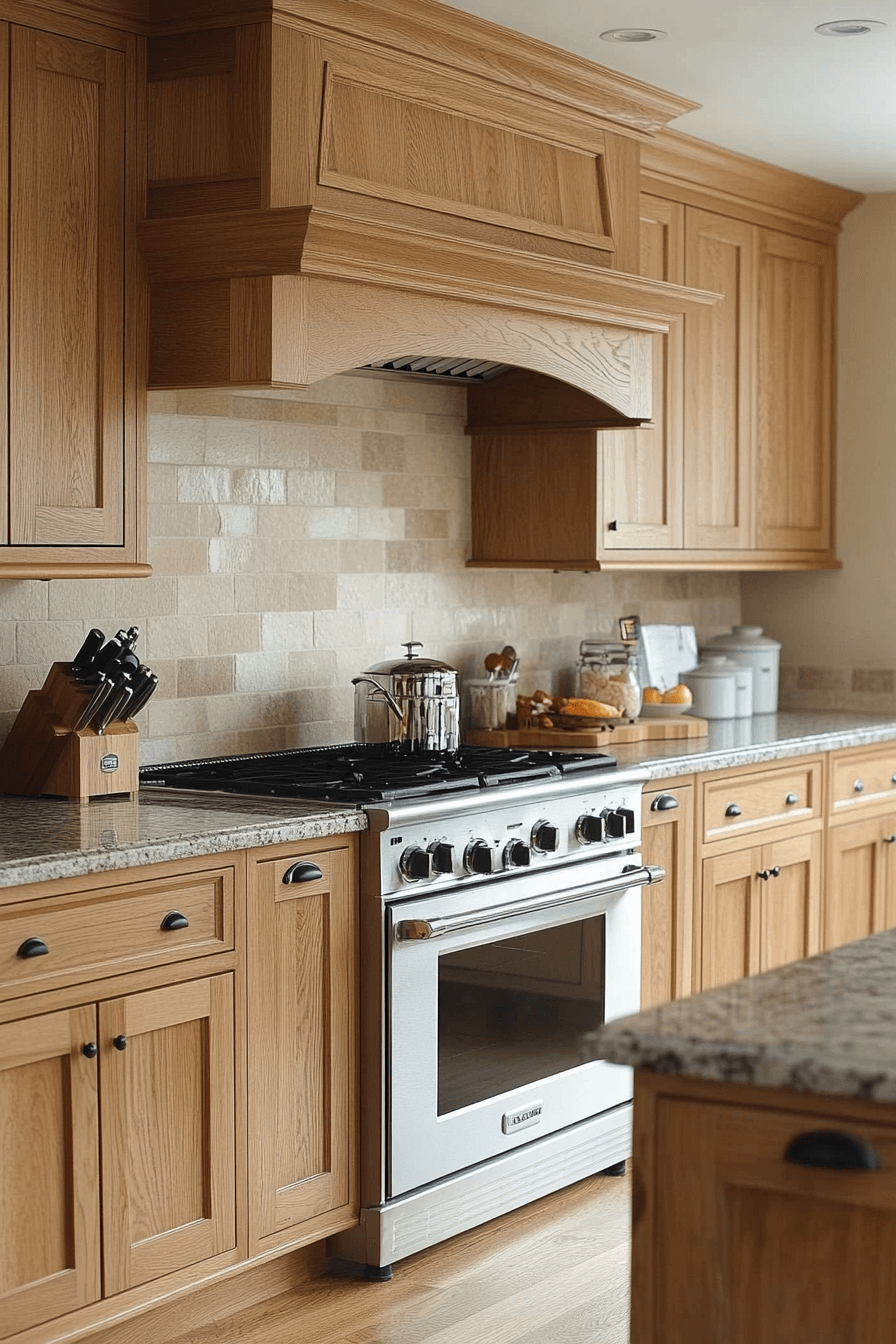 natural oak kitchen cabinets