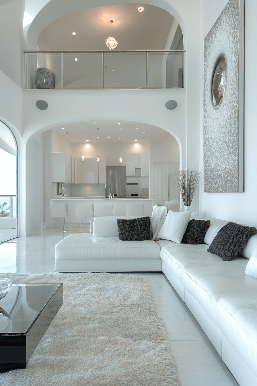 white couch living room