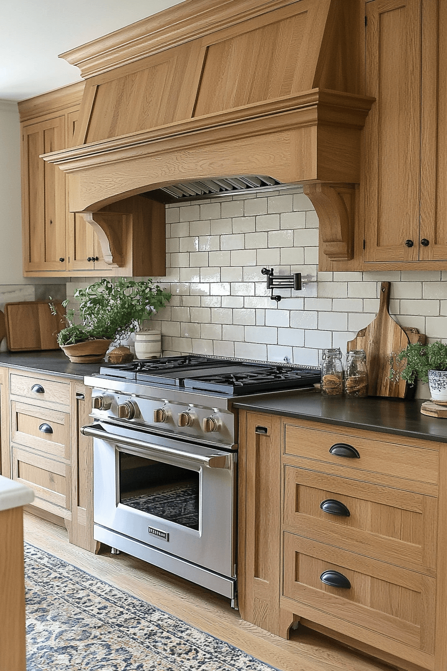 natural oak kitchen cabinets