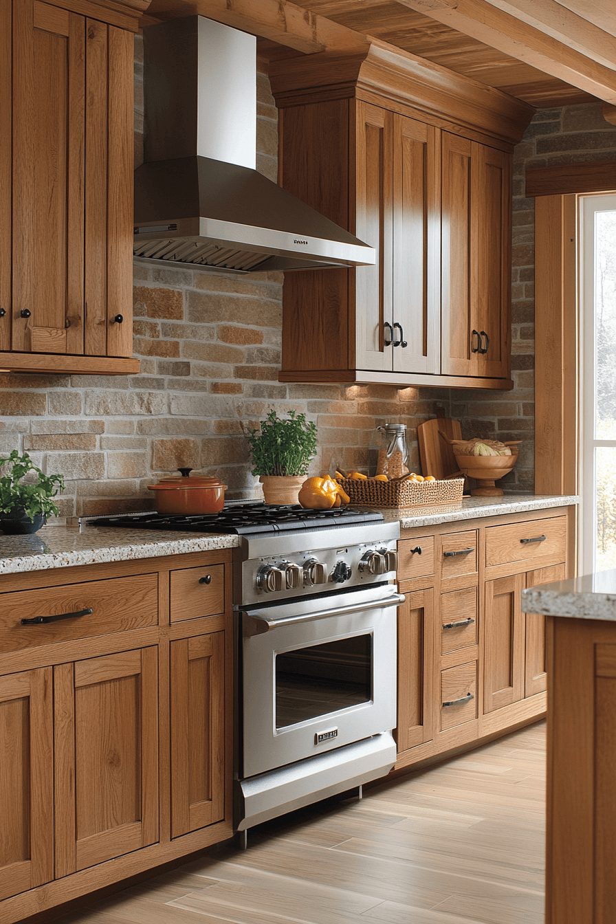 red oak kitchen cabinets