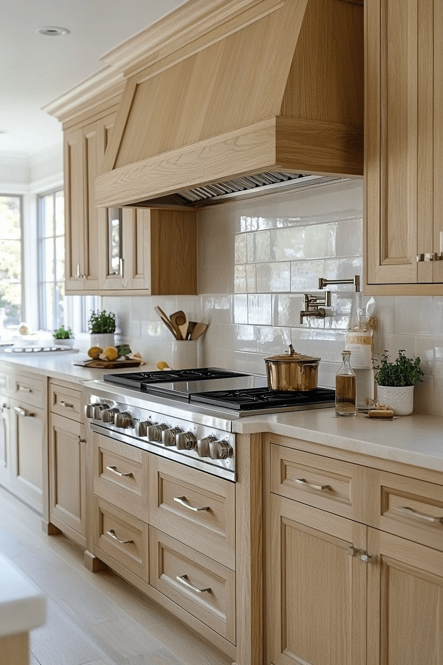 natural oak kitchen cabinets