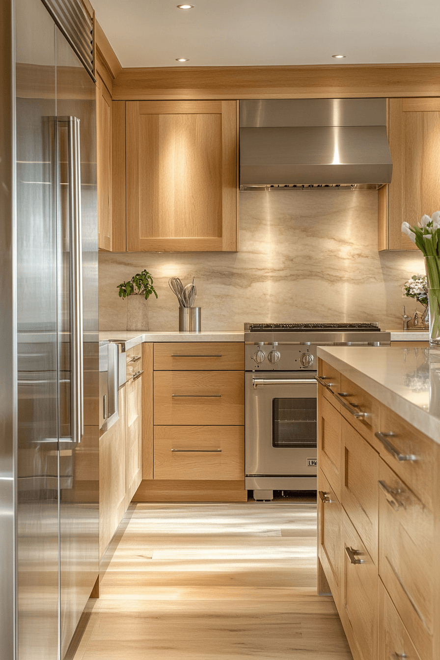 light maple kitchen cabinets