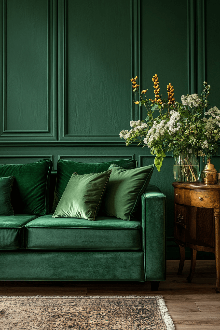 green couch living room ideas