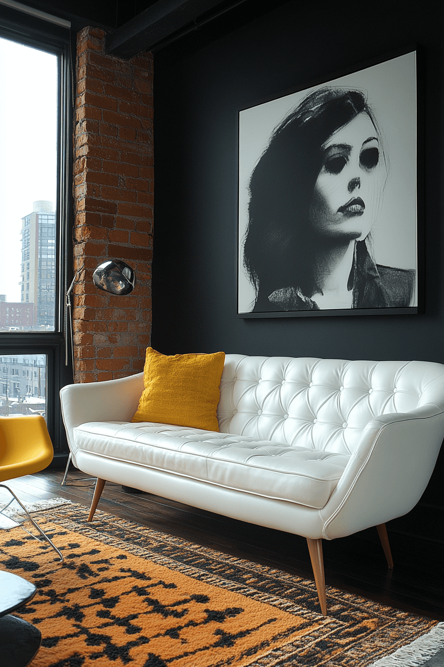 white couch living room
