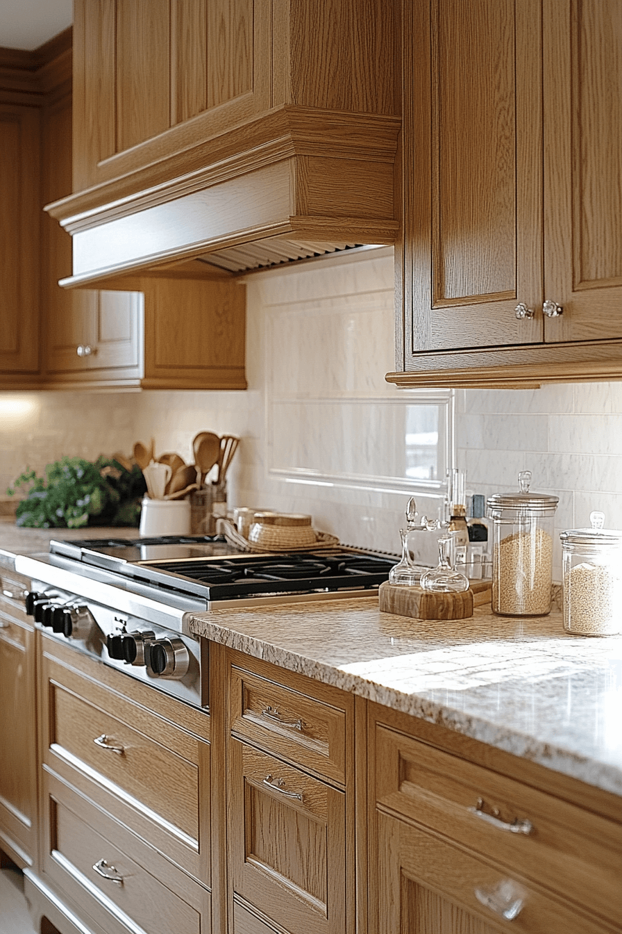 golden oak kitchen cabinets