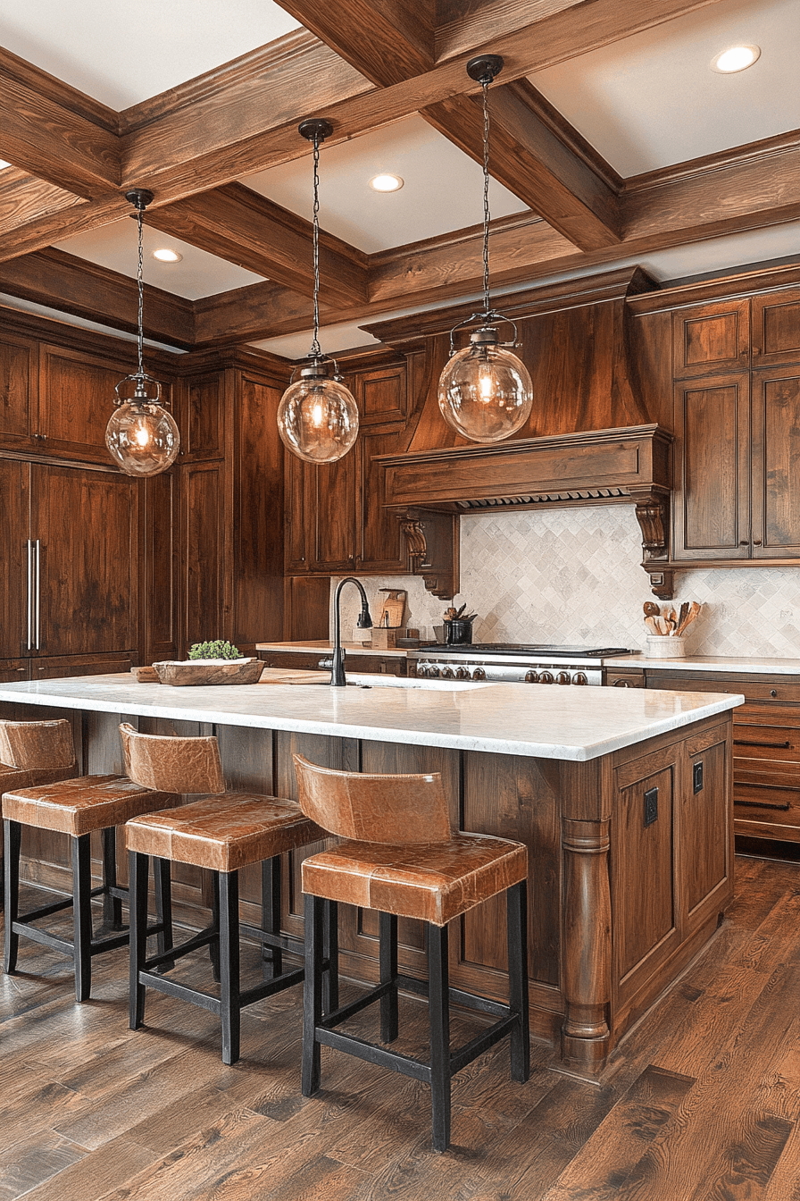 warm wood kitchen cabinets