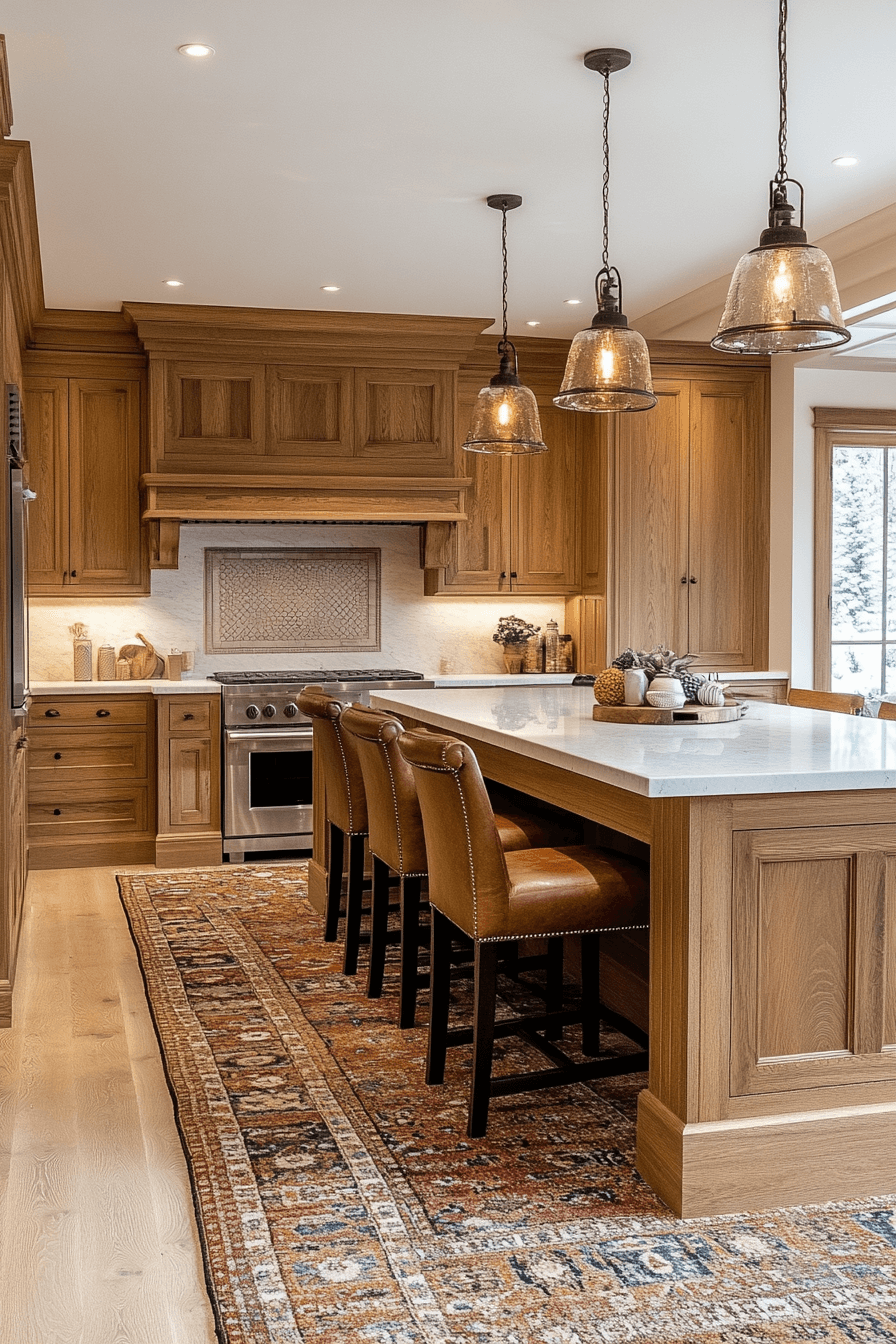 golden oak kitchen cabinets