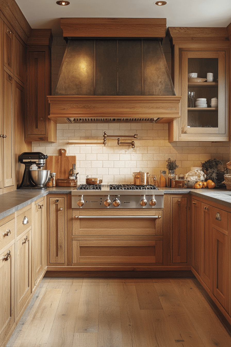 golden oak kitchen cabinets