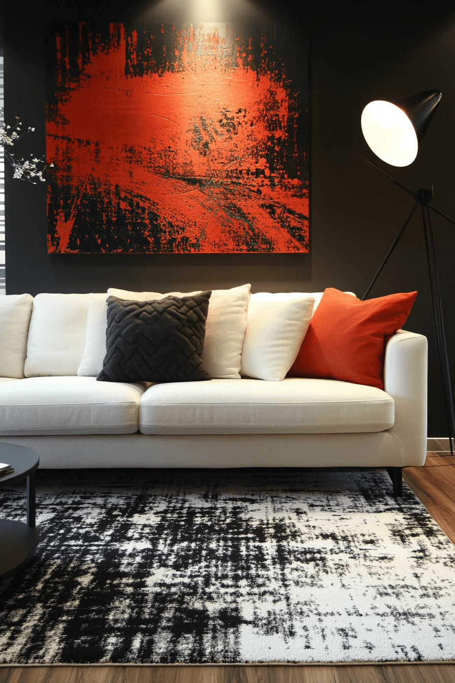white couch living room