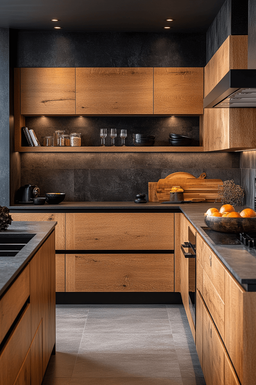 natural oak kitchen cabinets