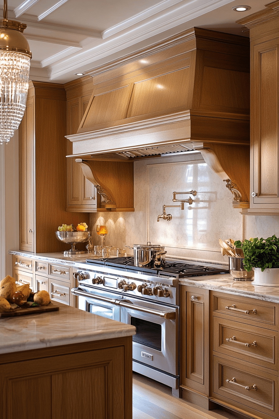 golden oak kitchen cabinets