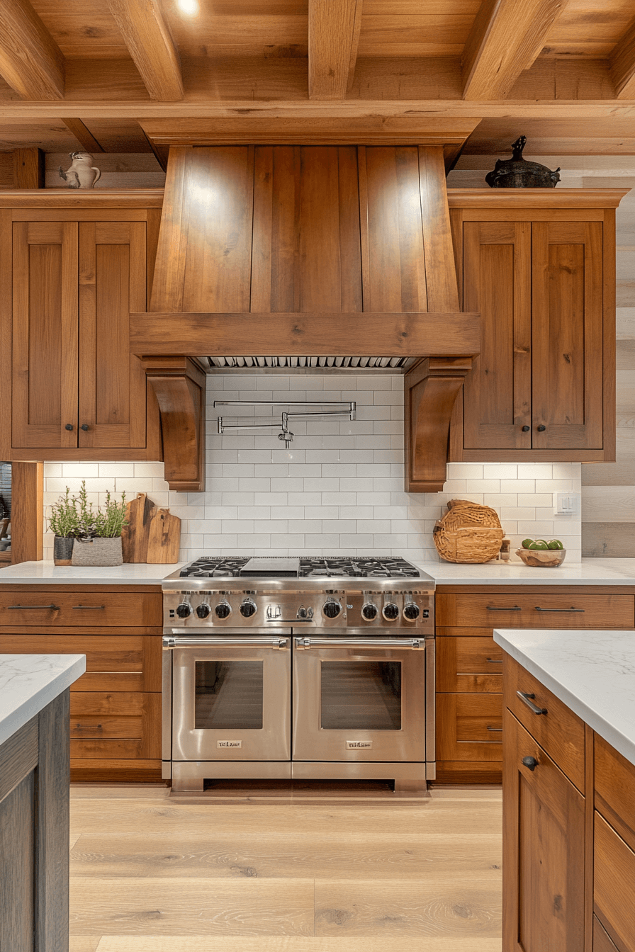 warm wood kitchen cabinets