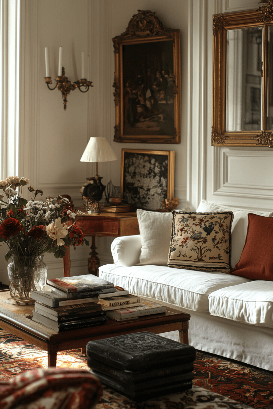 white couch living room