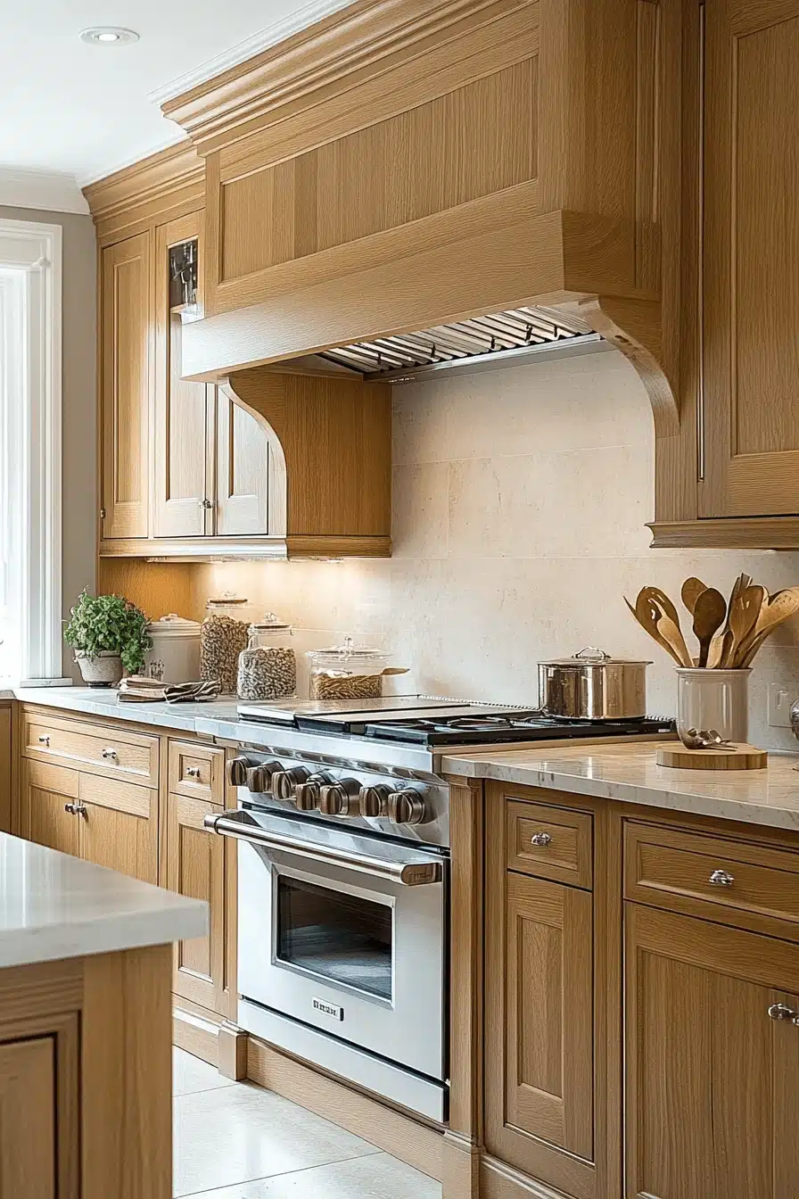 golden oak kitchen cabinets