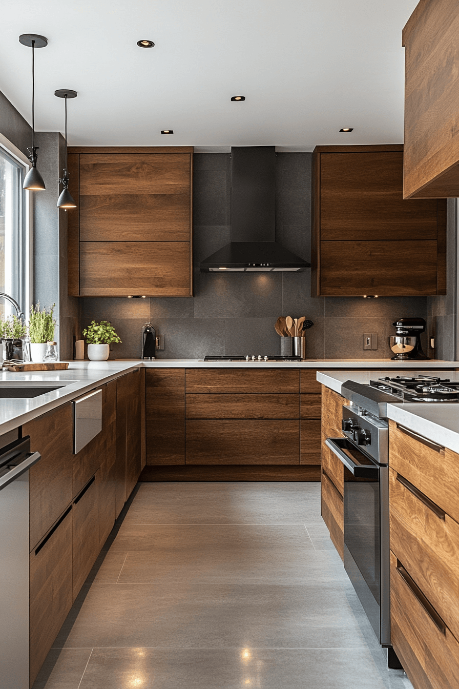 warm wood kitchen cabinets