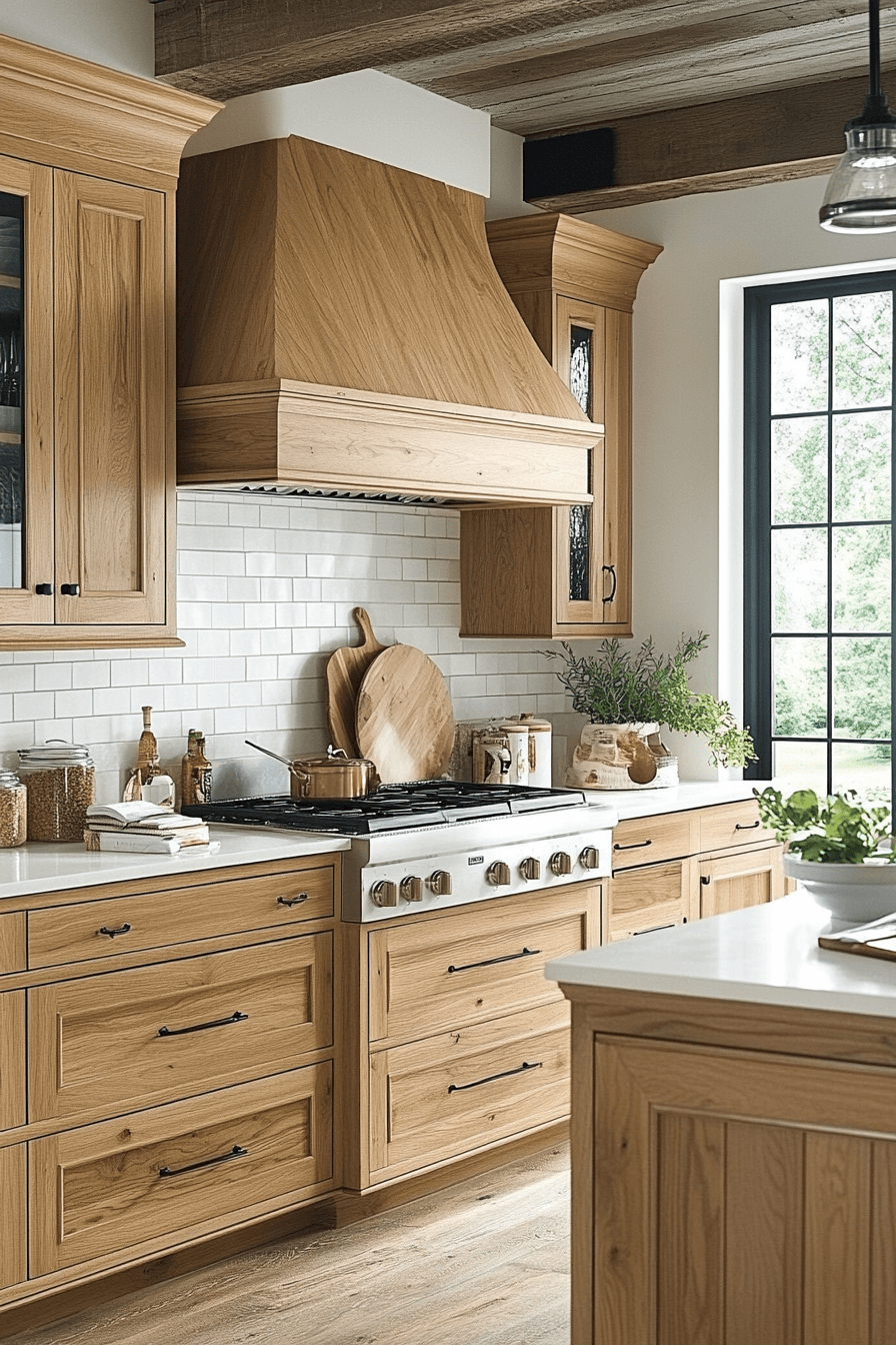 natural oak kitchen cabinets