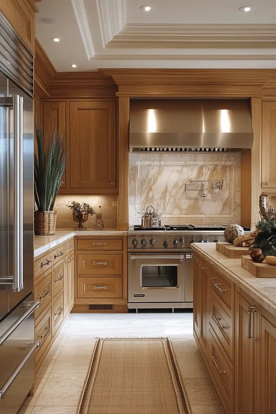 golden oak kitchen cabinets