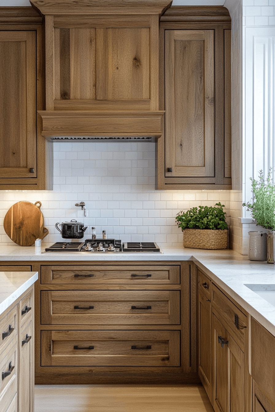 warm wood kitchen cabinets
