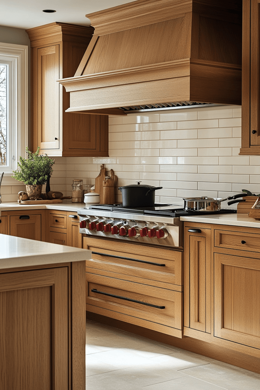 golden oak kitchen cabinets