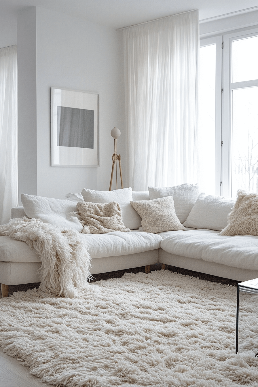 white couch living room