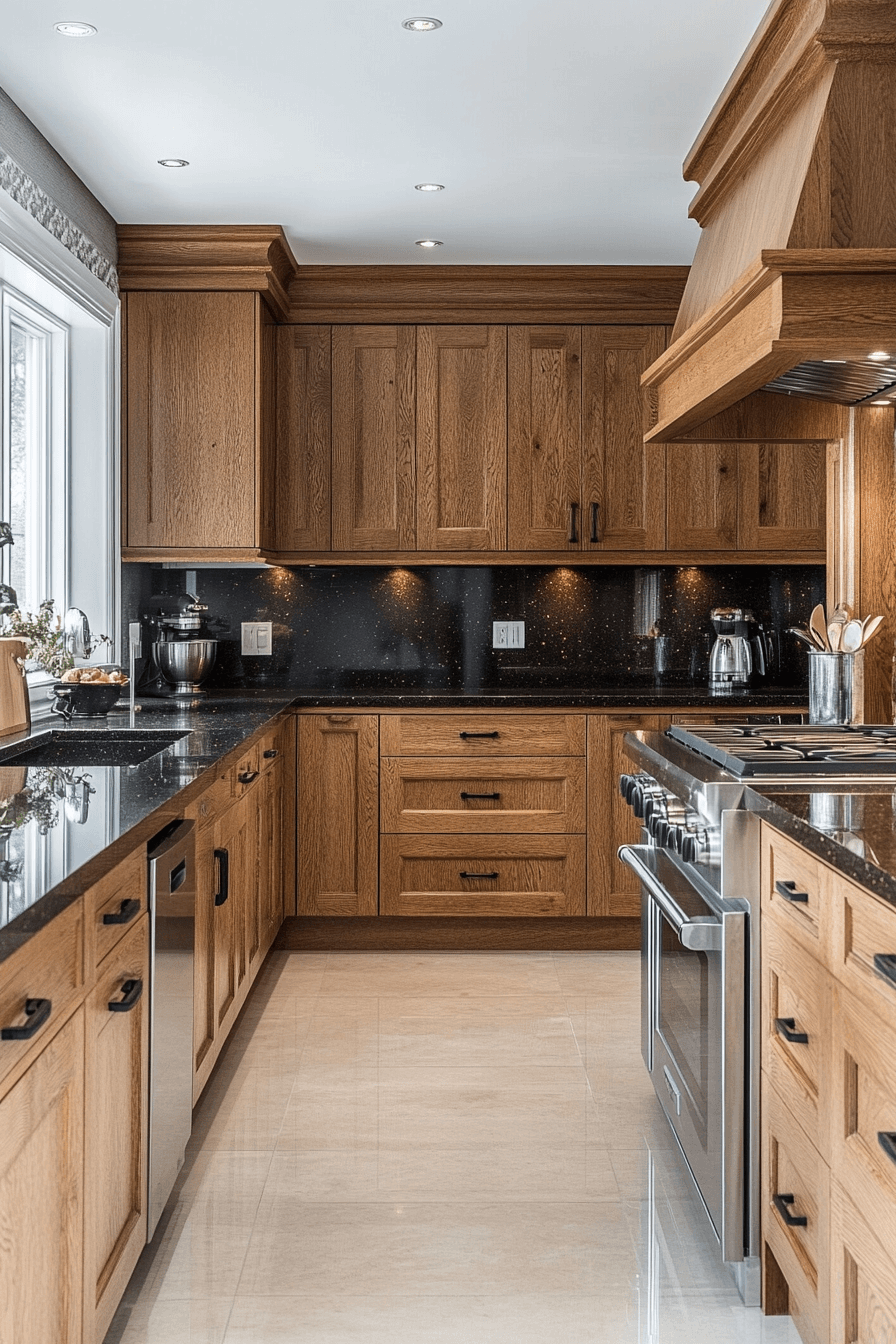 golden oak kitchen cabinets