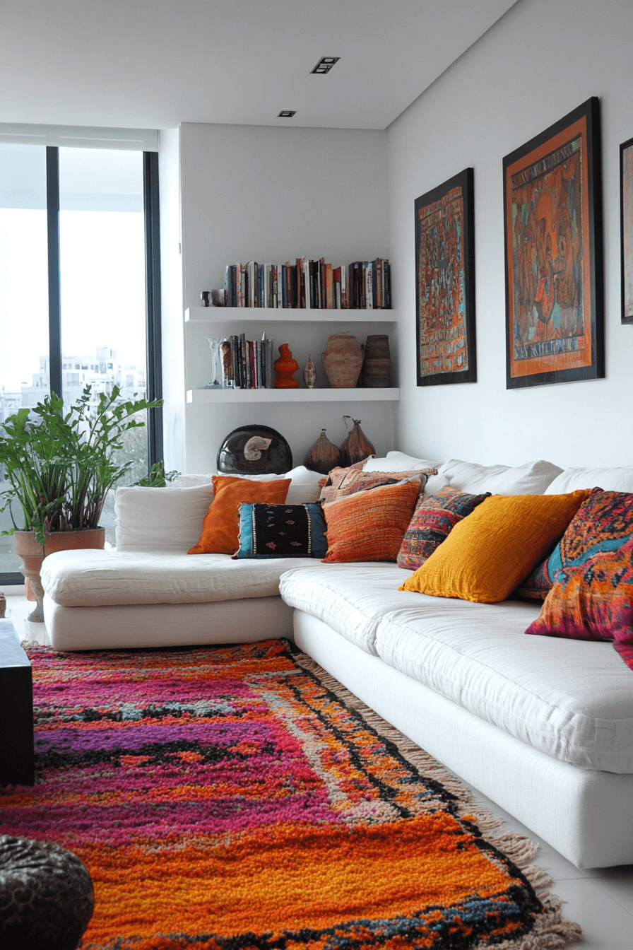 white couch living room