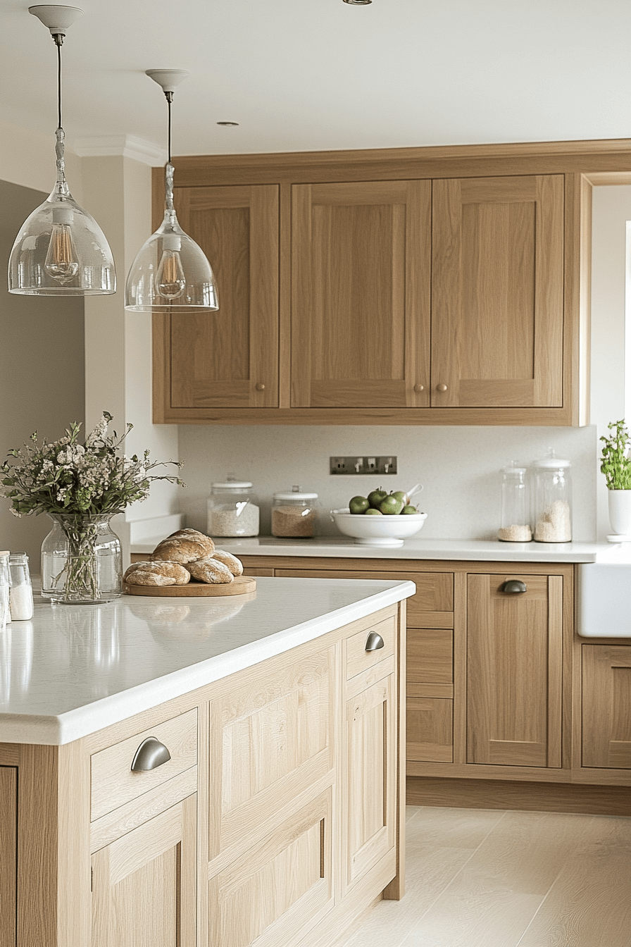 pale oak kitchen cabinets