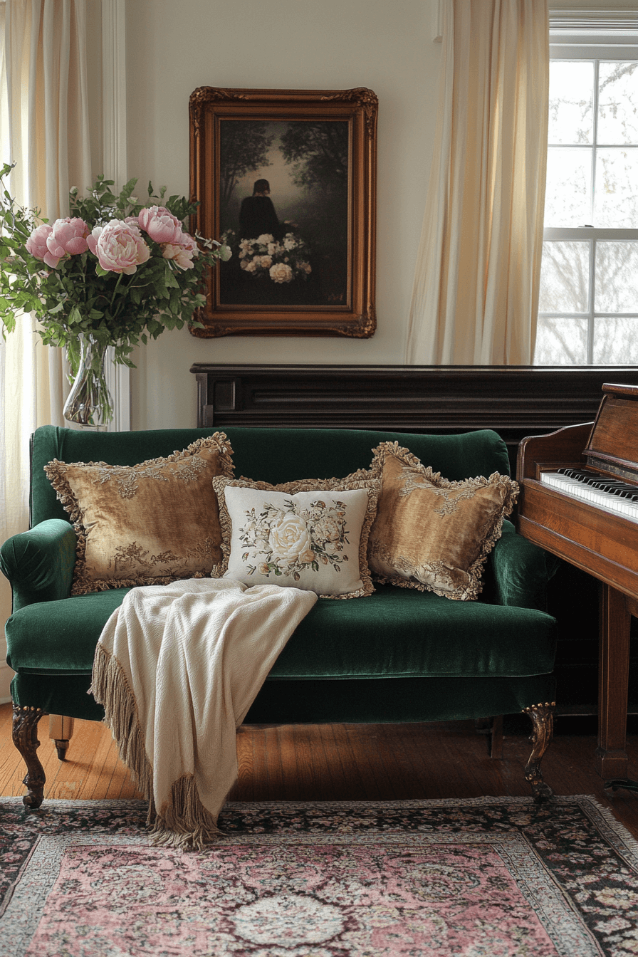 green couch living room ideas
