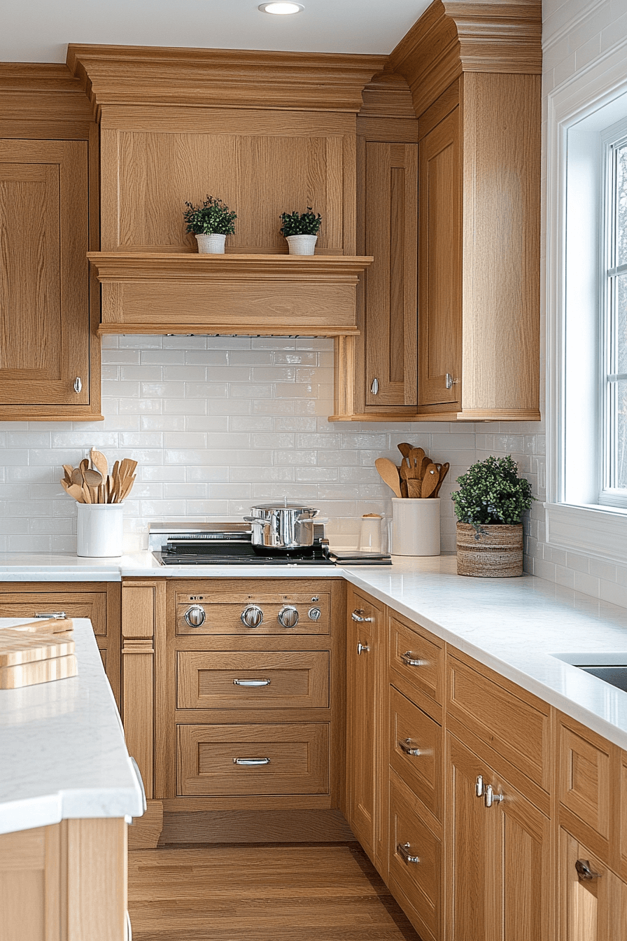 golden oak kitchen cabinets