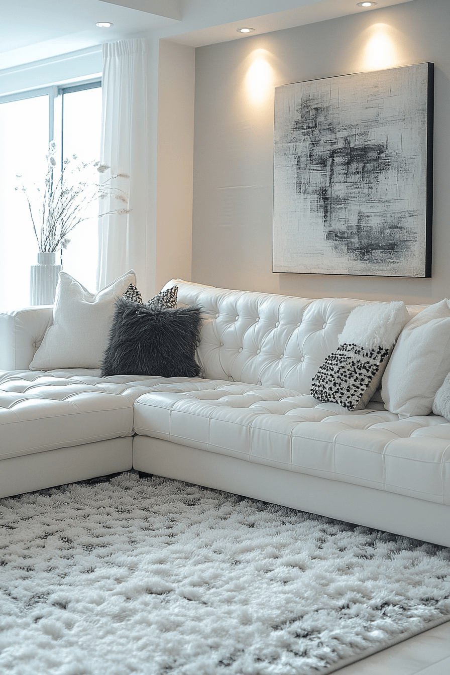 white couch living room