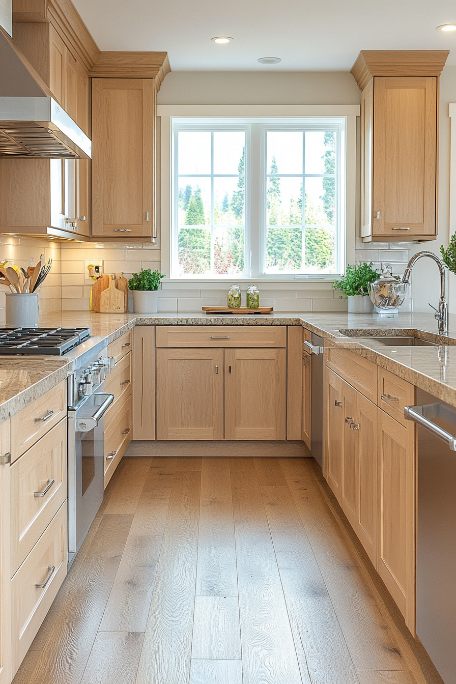 light maple kitchen cabinets