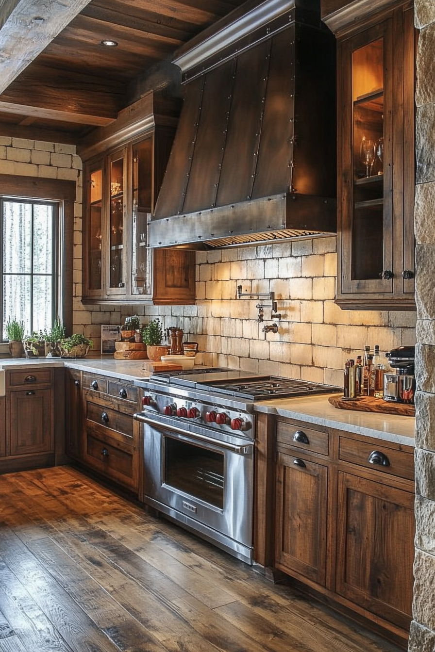 warm wood kitchen cabinets