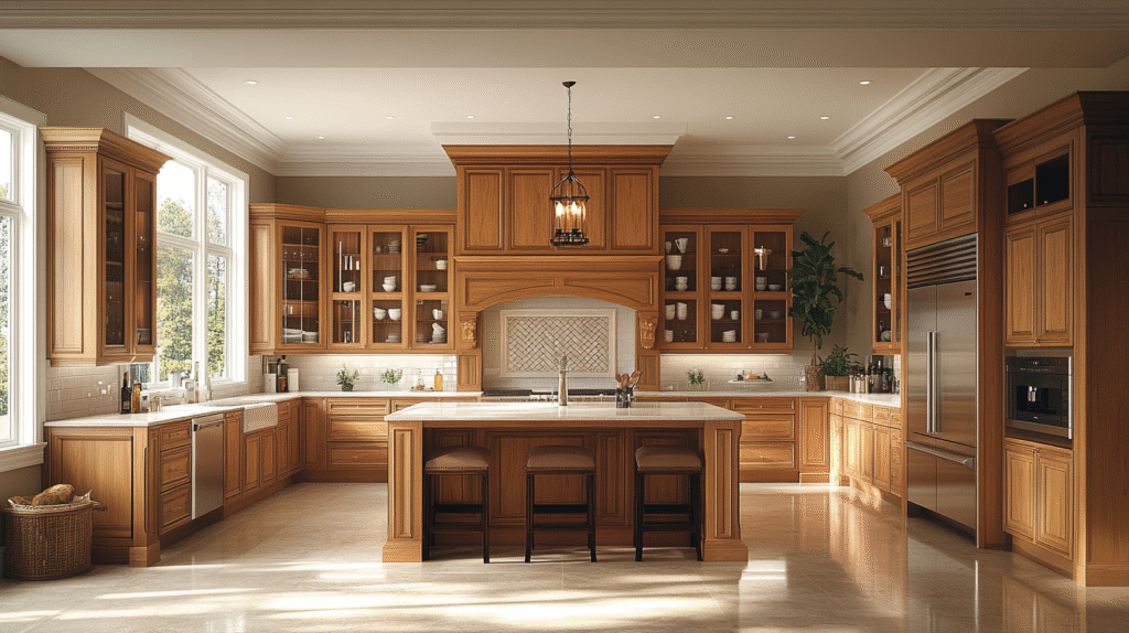 golden oak kitchen cabinets