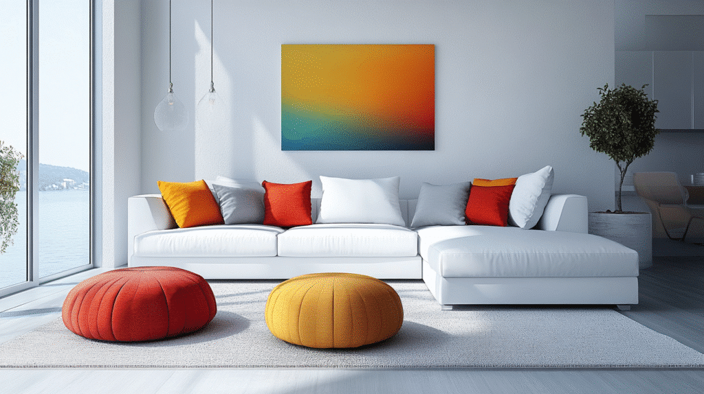 white couch living room