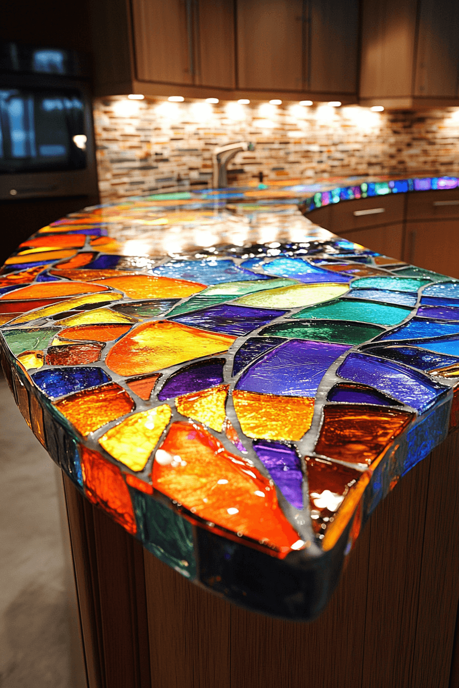 recycled glass countertops