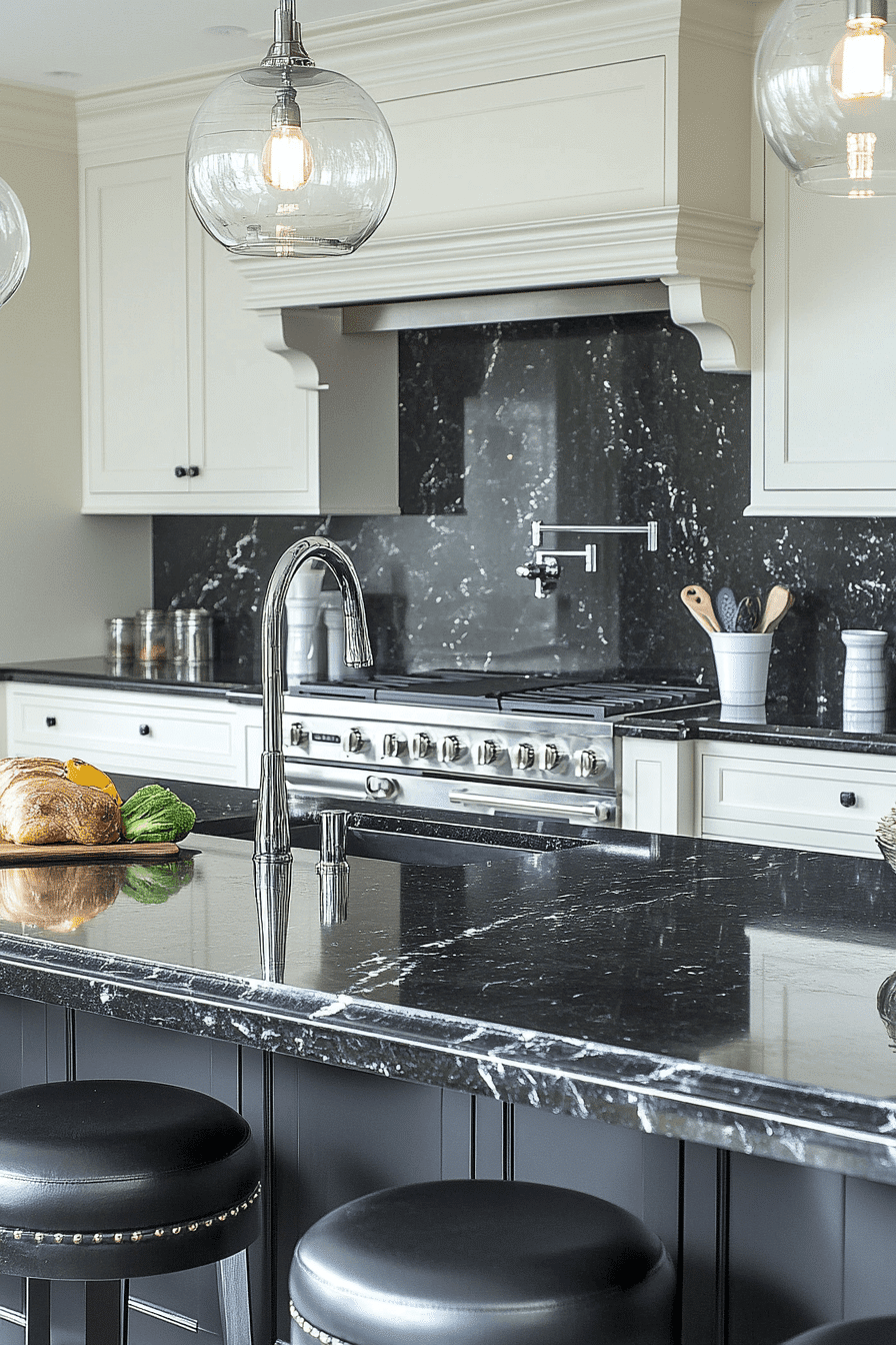black granite countertops kitchen