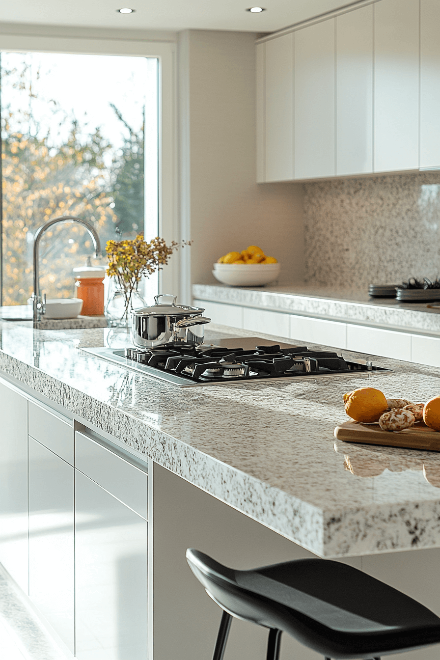 white granite countertops