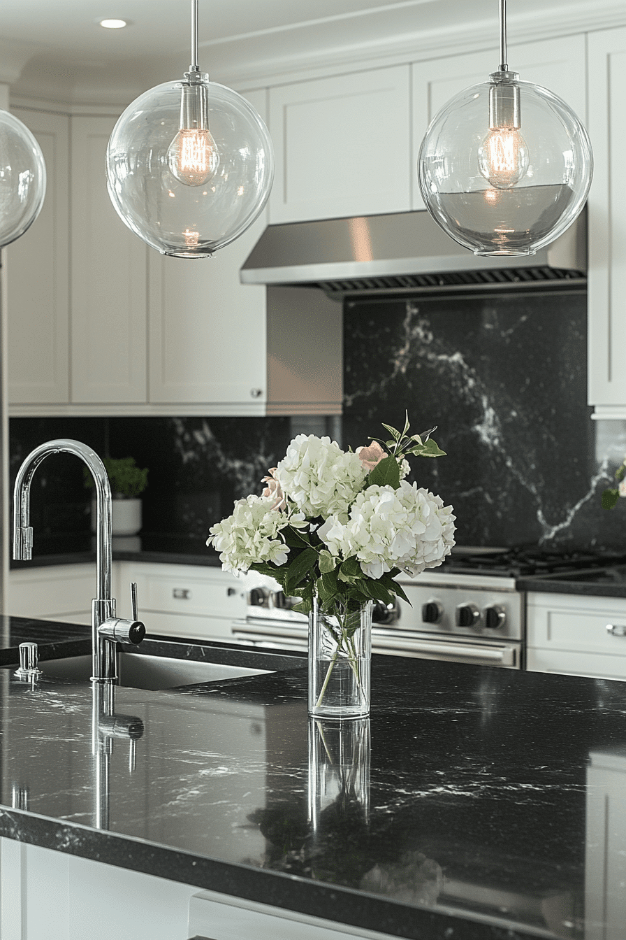 black quartz countertops