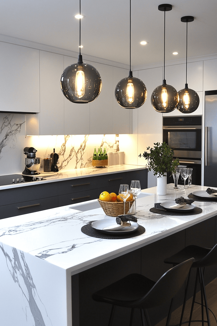 grey and white kitchen cabinets
