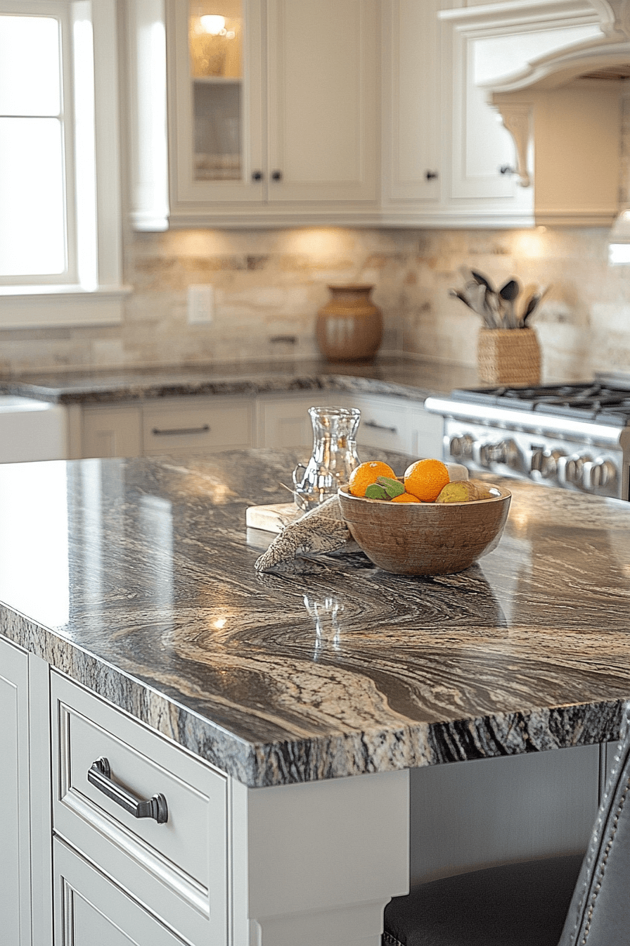 brown granite countertops