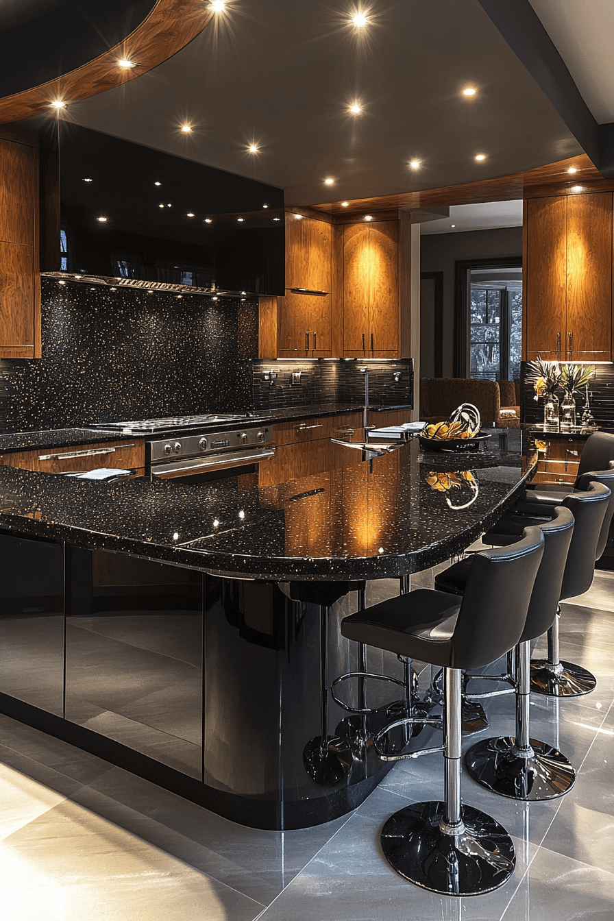 black quartz countertops