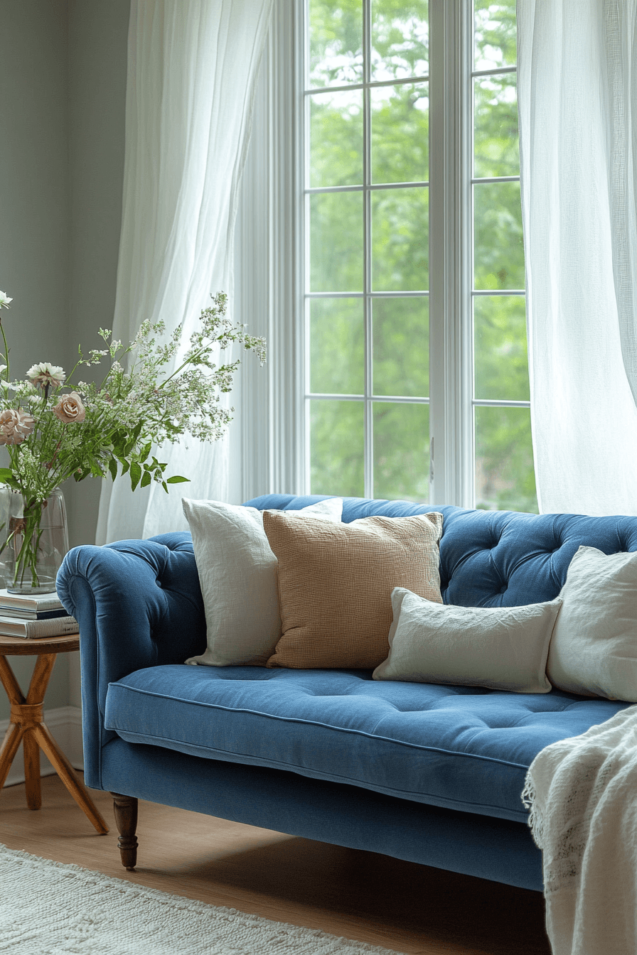 blue couch living room ideas