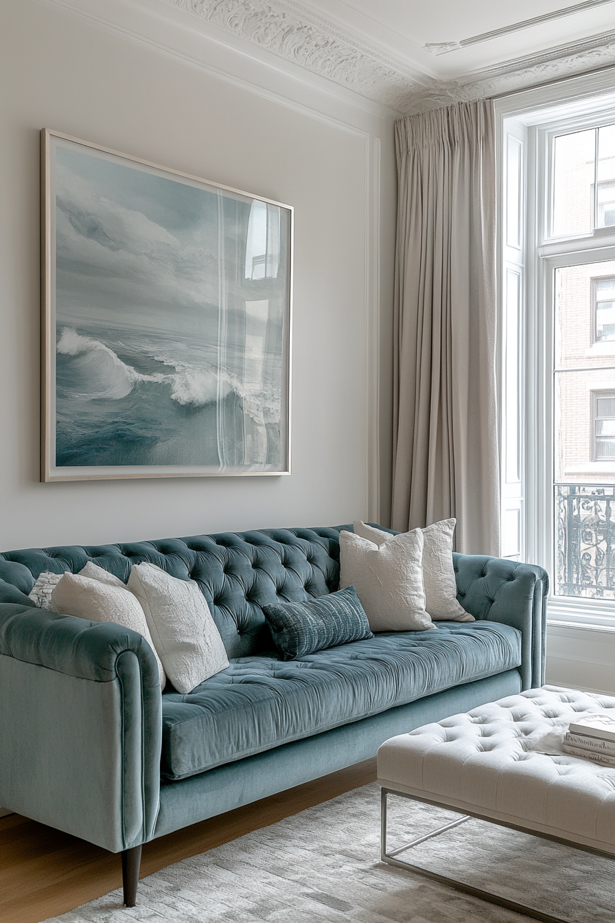 teal couch living room