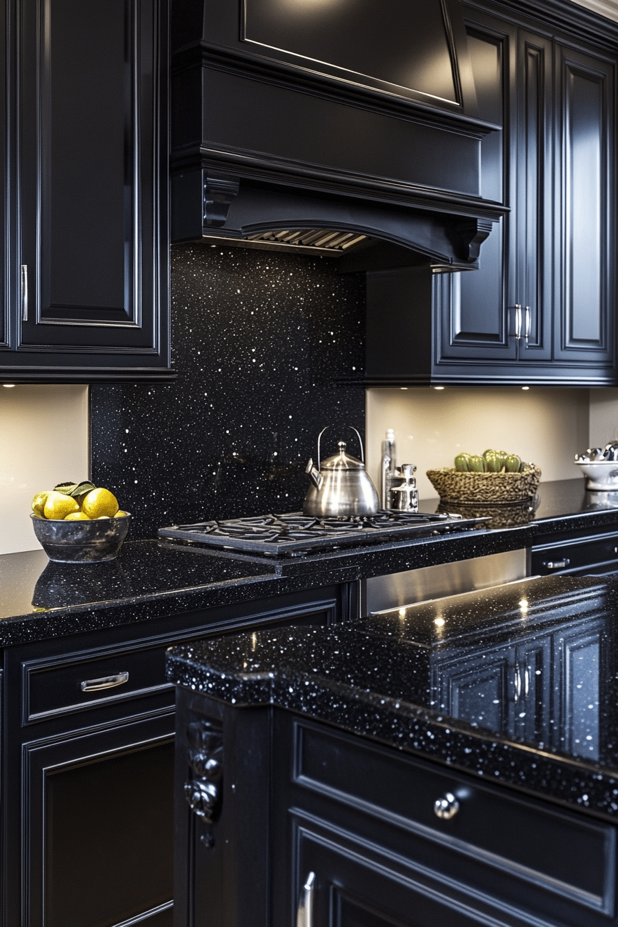 black granite countertops kitchen
