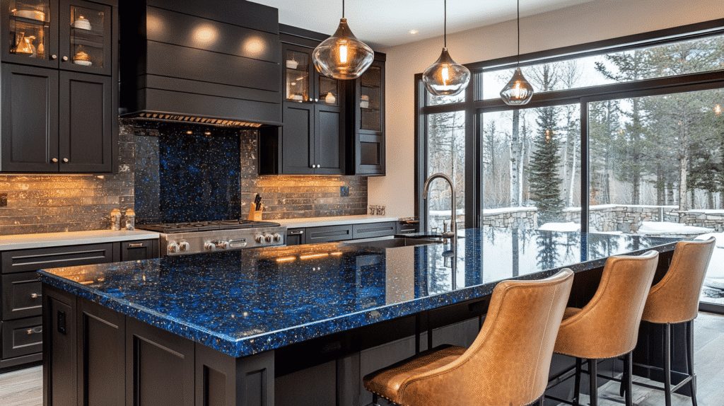 blue granite countertops
